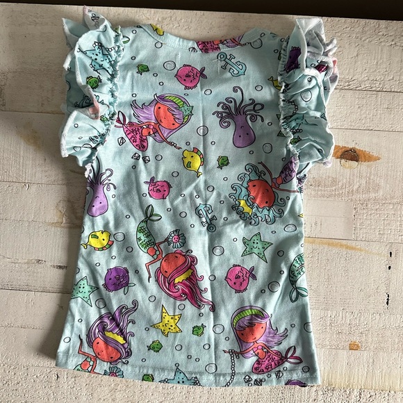 Keiki Couture Ruffled Sleeve Ocean Mermaid graphic top sz: 2 - Picture 4 of 4
